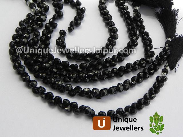 Black Spinel Faceted Onion Beads